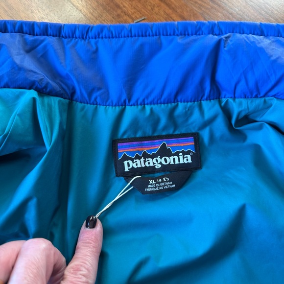 NWOT Patagonia Boys’ Nano Puff Brick Quilted Jacket XL (14) in Passage Blue - Picture 9 of 9